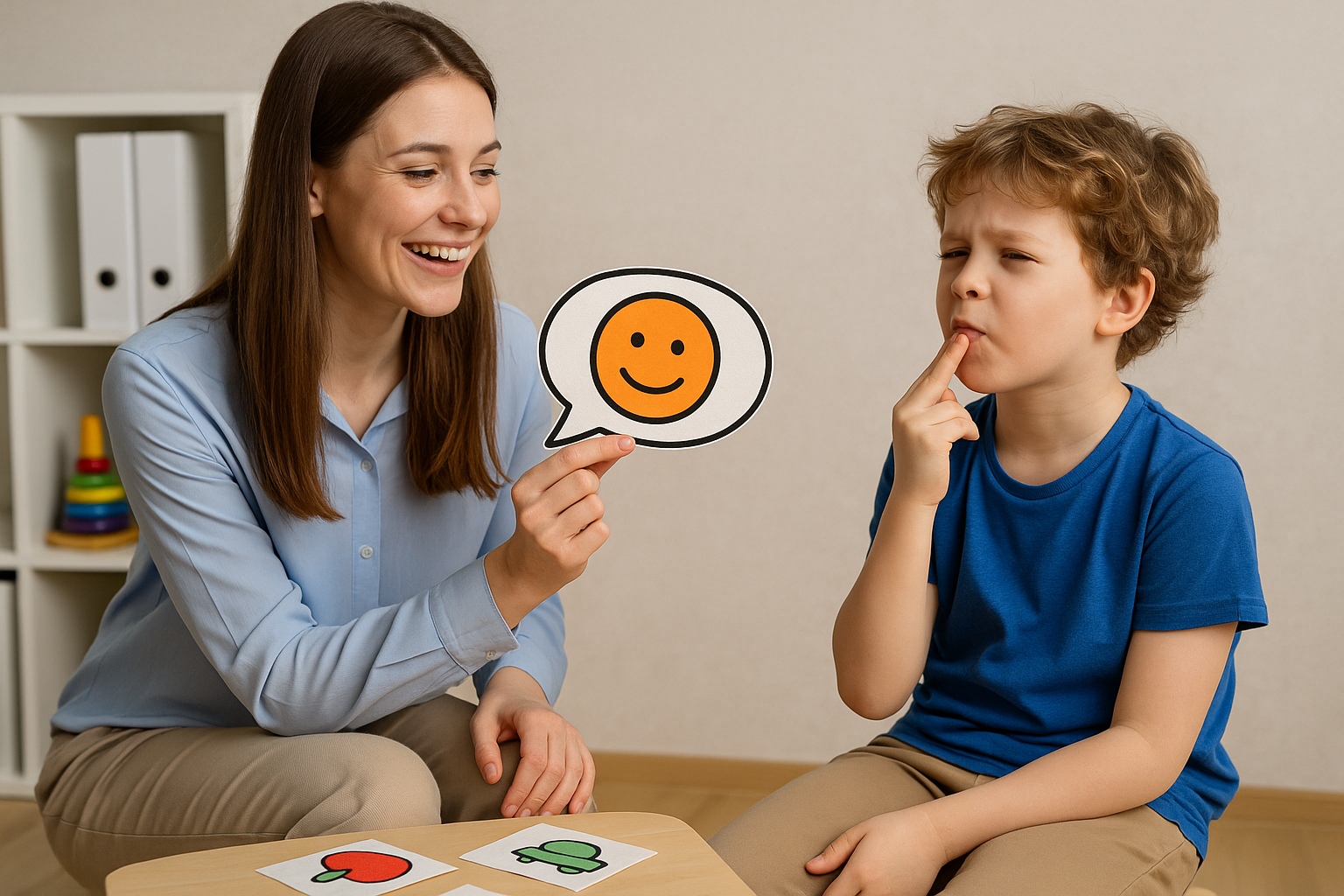Therapist Supporting a Child with Autism in Communication Therapy